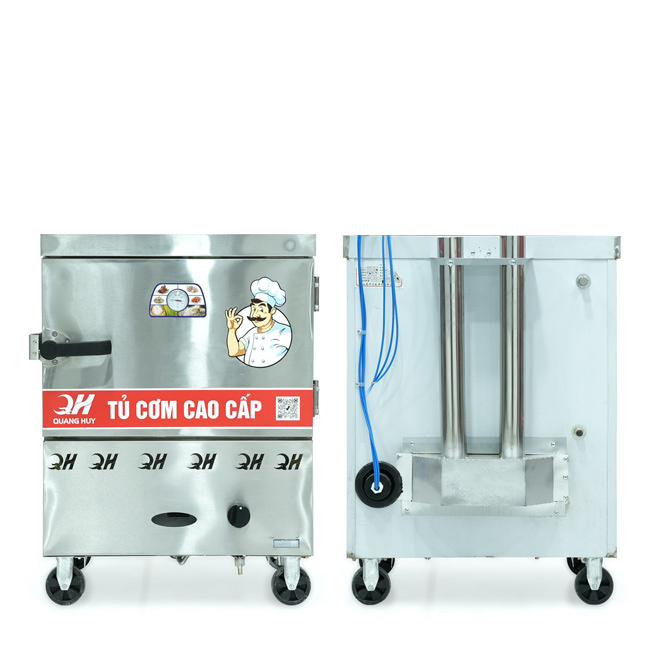 Tủ cơm 4 khay gas hấp từ 13kg Gạo/mẻ