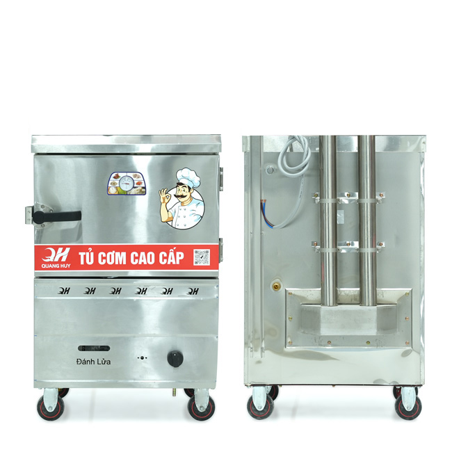 Tủ cơm 4 khay gas hấp từ 13kg Gạo/mẻ