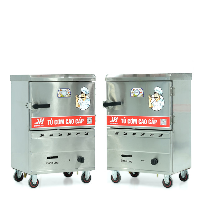 Tủ cơm 4 khay gas hấp từ 13kg Gạo/mẻ