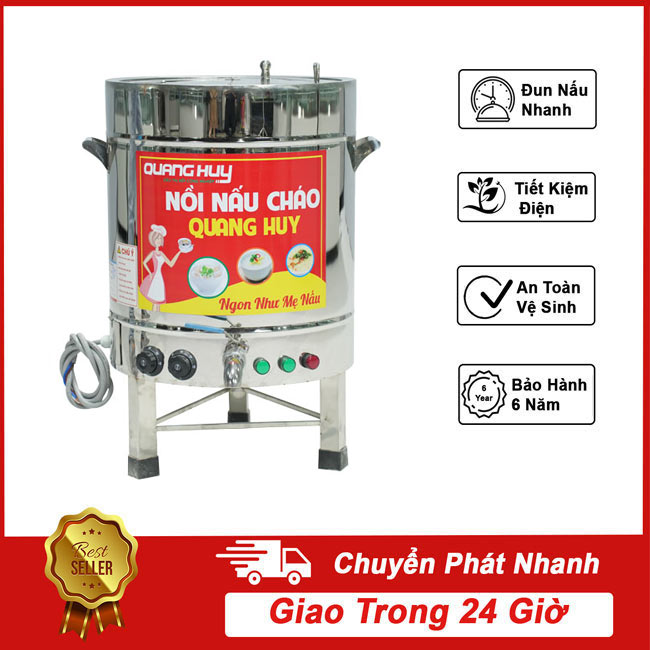 Nồi điện nấu cháo 60L nấu 6kg gạo/mẻ