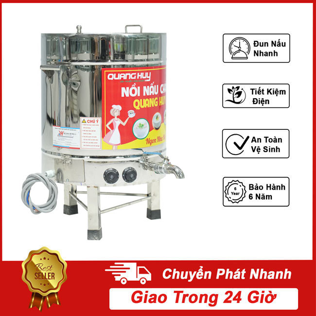 Nồi điện nấu cháo 60L nấu 6kg gạo/mẻ