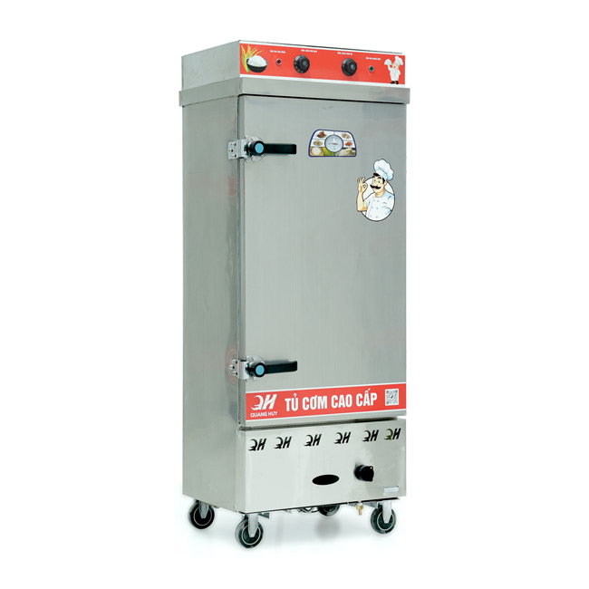 Tủ cơm 12 khay điện gas hấp từ 40kg Gạo/mẻ có điều khiển