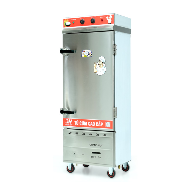 Tủ cơm 12 khay điện gas hấp từ 40kg Gạo/mẻ có điều khiển