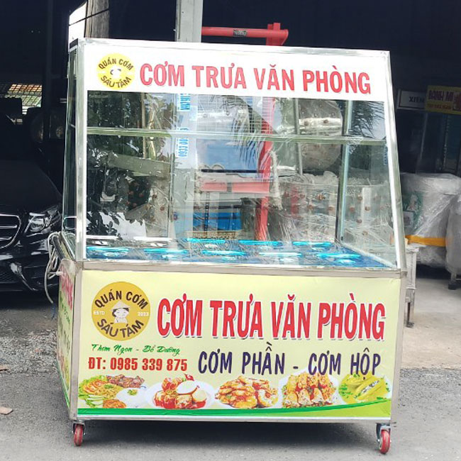 Tủ bán cơm bình dân inox