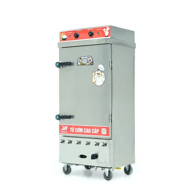 Tủ cơm 10 khay điện gas hấp từ 35kg Gạo/mẻ có điều khiển