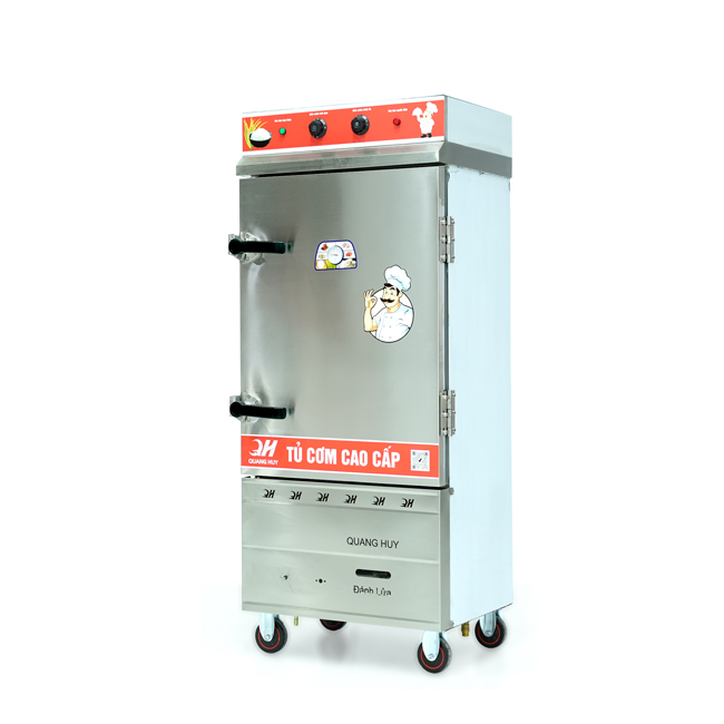 Tủ cơm 10 khay điện gas hấp từ 35kg Gạo/mẻ có điều khiển