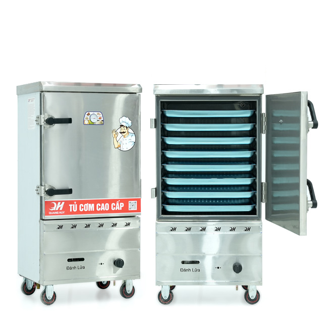 Tủ cơm 8 khay điện gas hấp từ 26kg Gạo/mẻ không điều khiển
