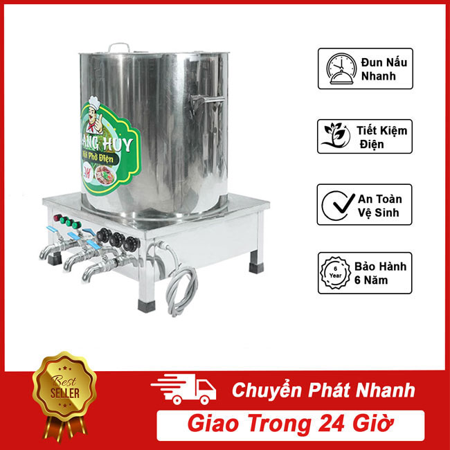 Nồi nấu phở điện 3 ngăn 100 lít