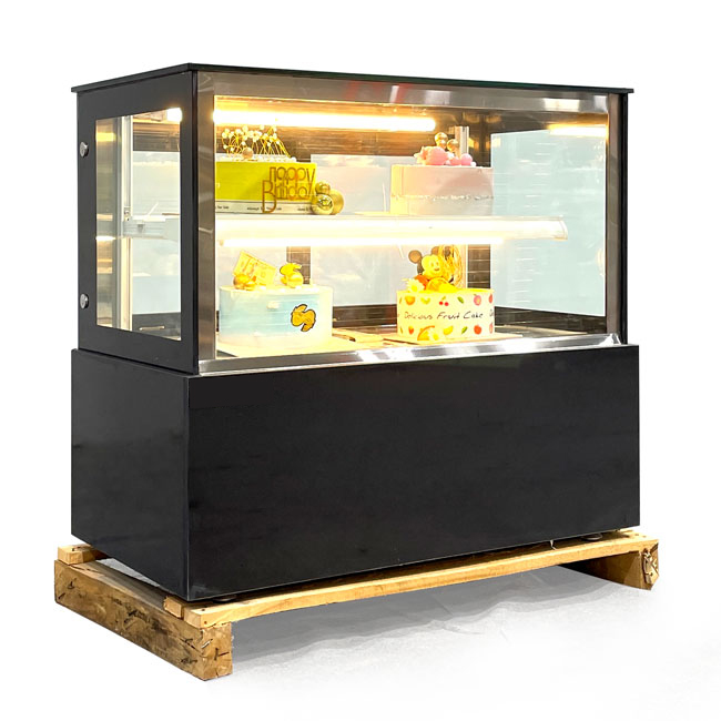 Tủ trưng bày bánh kem để bàn đen QHTBK2T-0.9BCD