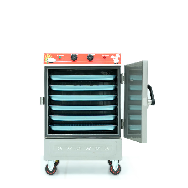 Tủ cơm 6 khay điện hấp từ 20kg Gạo/mẻ có điều khiển