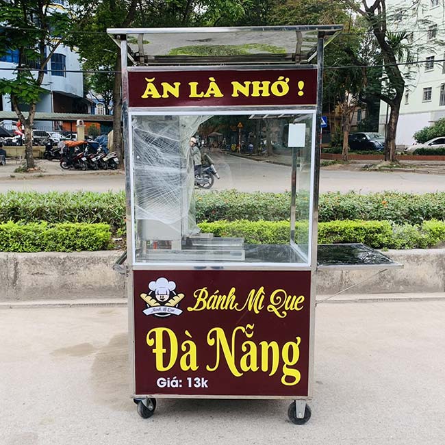 xe bánh mì que decal nâu