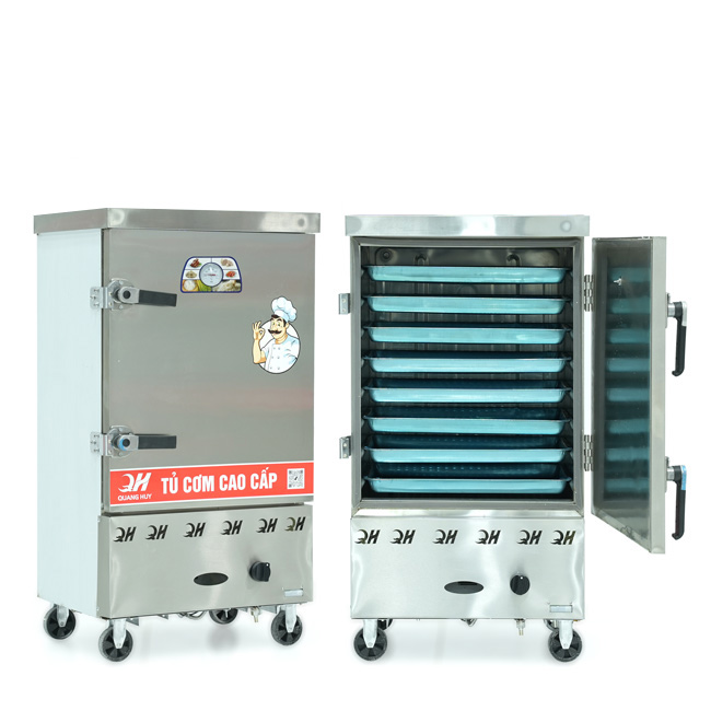 Tủ cơm 8 khay gas hấp từ 26kg Gạo/mẻ