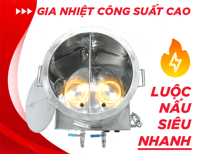 B&ecirc;n trong nồi nấu phở 2 ngăn