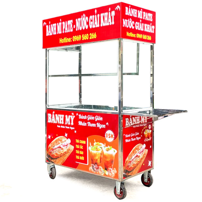 Xe bánh mì Pate mái bằng 1m2 PT1200-B