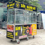 Xe bán xôi bánh mì mái bằng 1m8 X1800-B