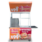 Xe đẩy bán bánh mì 1m2 X99 cam đỏ