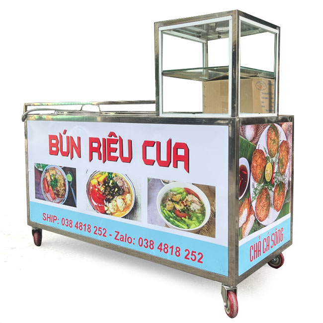 Tủ bán bún riêu cua 1m6 2 nồi B1600-KM