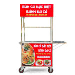 Xe bán bún bánh đa cá 90cm decal đỏ B900-B