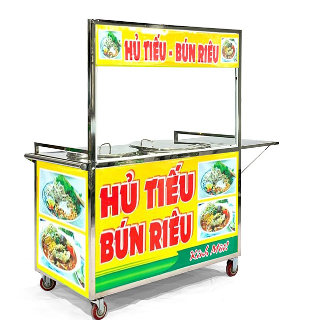 Xe bán hủ tiếu bún riêu 1m5 2 nồi H1500-B