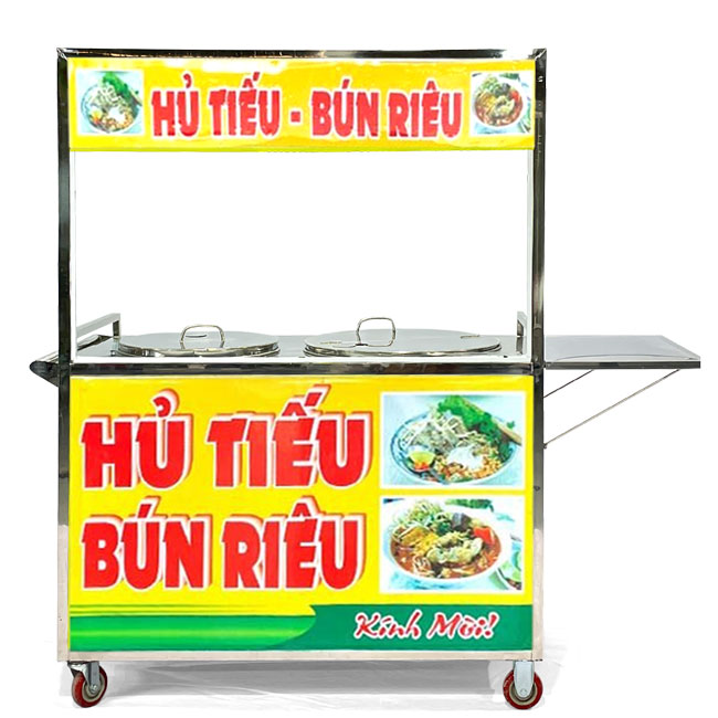 Xe bán hủ tiếu bún riêu 1m5 2 nồi H1500-B