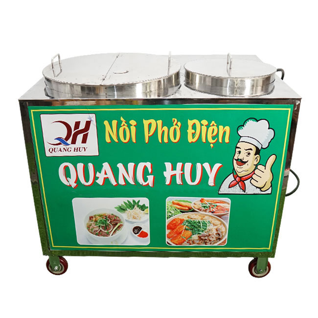 Xe đẩy 2 nồi phở chung bệ 20L – 80L