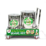 Xe đẩy 2 nồi phở chung bệ 30-100 lít