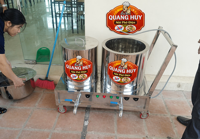Xe đẩy 2 nồi phở chung bệ Quang Huy