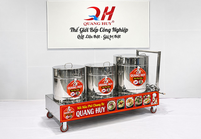 Xe đẩy 3 nồi phở điện Quang Huy