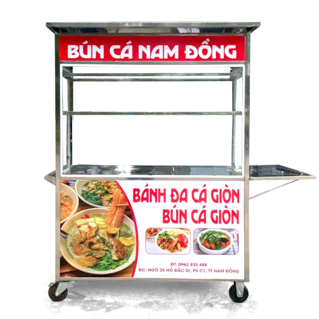 Xe đẩy bán bún cá Nam Đồng 1m5 B1500-B