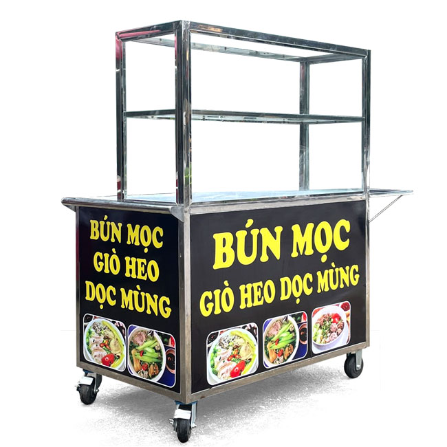 Xe đẩy bán bún mọc 1m2 đen B1200-B