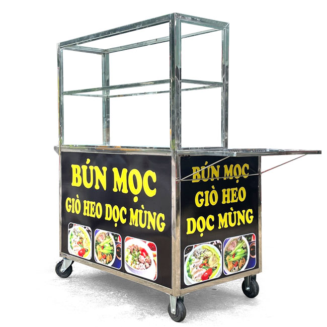 Xe đẩy bán bún mọc 1m2 đen B1200-B