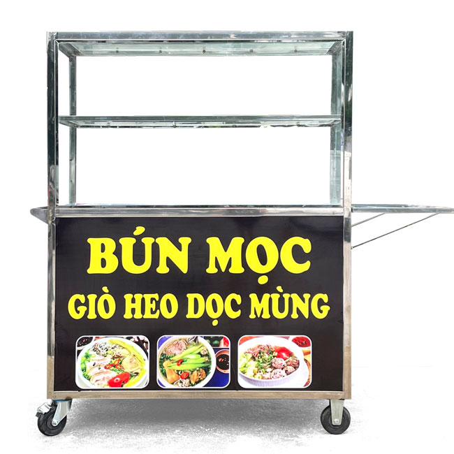 Xe đẩy bán bún mọc 1m2 đen B1200-B