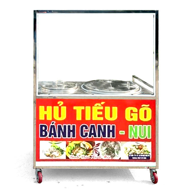 Xe hủ tiếu gõ 2 nồi 1m2 đỏ HT1200-B