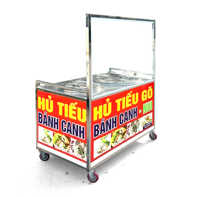 Xe hủ tiếu gõ 2 nồi 1m2 đỏ HT1200-B