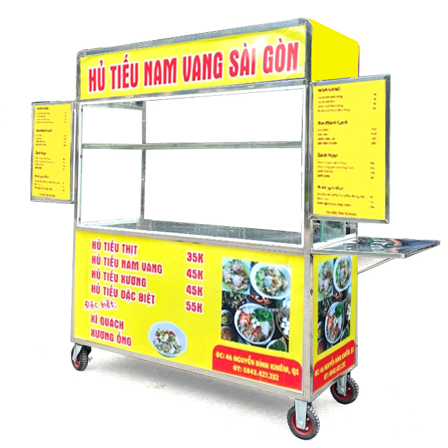 Xe hủ tiếu nam vang Sài Gòn 1m6 vàng HT1600-B