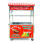 Xe bán coffee Quỳnh Nhi đỏ 1m2 CP1200-V