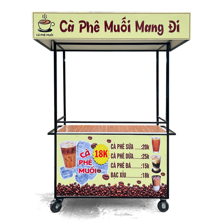 Xe cà phê muối mang đi màu vàng 1m2 CPM1200-B