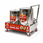 Xe đẩy 2 nồi phở chung bệ 30-80 lít
