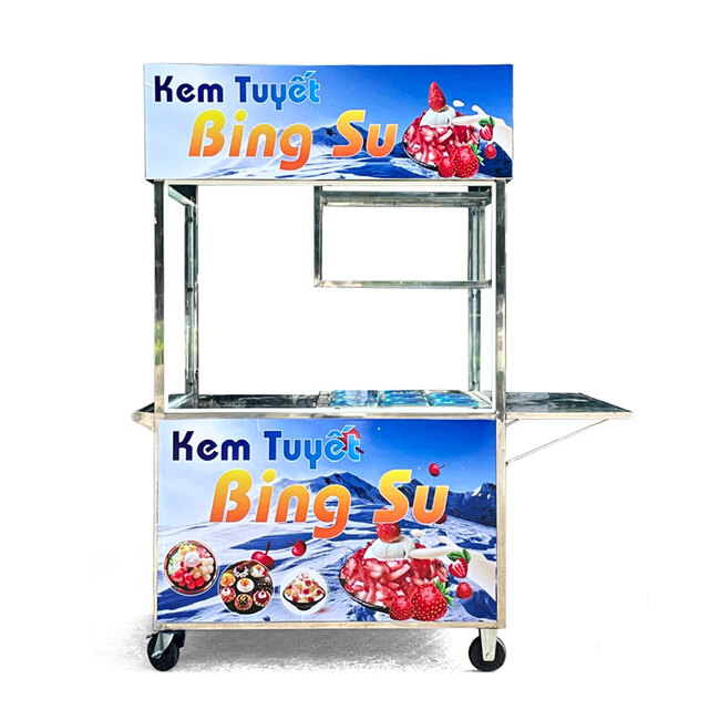 Xe đẩy bán kem tuyết Bing Su 1m2 K1200-B