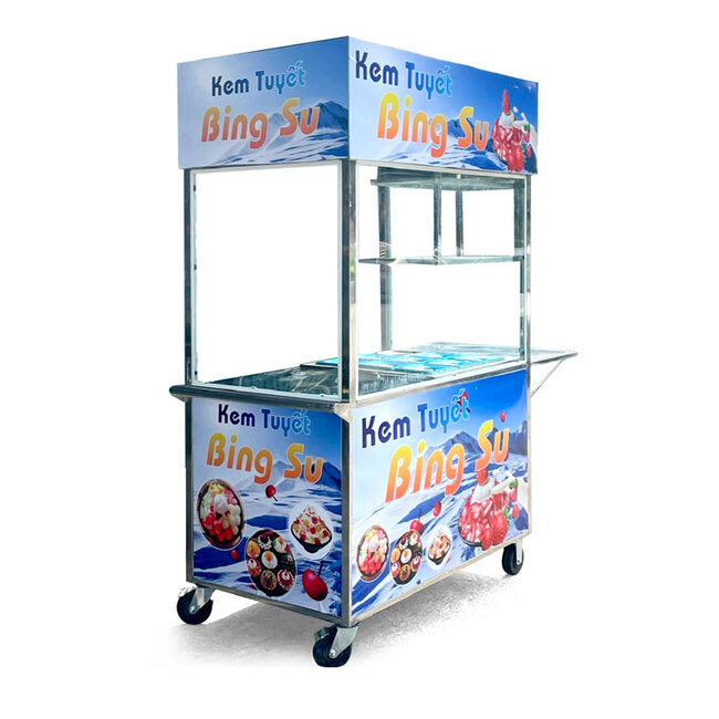 Xe đẩy bán kem tuyết Bing Su 1m2 K1200-B