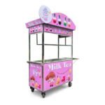 Xe đẩy bán Milk Tea hồng 1m2 TS1200-V