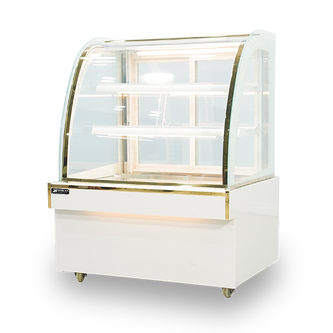 Tủ bánh kem 90cm 3 tầng kính cong Mới TBK3T-0.9C-NR