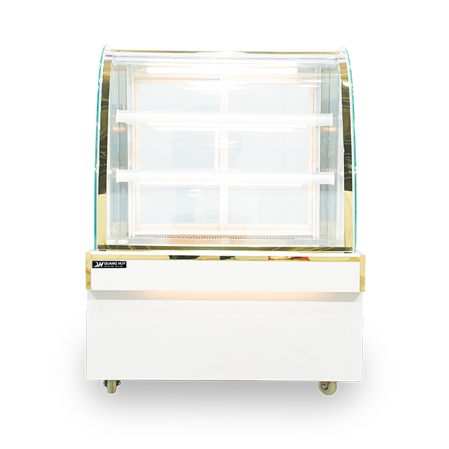 Tủ bánh kem 90cm 3 tầng kính cong Mới TBK3T-0.9C-NR