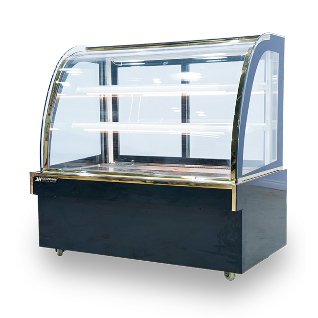 Tủ bánh kem 1m2 3 tầng kính cong Mới TBK3T-1.2C-NR