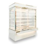 Tủ bánh kem 1m5 5 tầng kính vuông Mới TBK5T-1.5V-NR