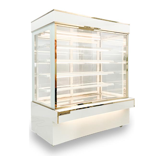 Tủ bánh kem 1m5 5 tầng kính vuông Mới TBK5T-1.5V-NR