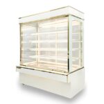 Tủ bánh kem 1m5 5 tầng kính vuông Mới TBK5T-1.5V-NR
