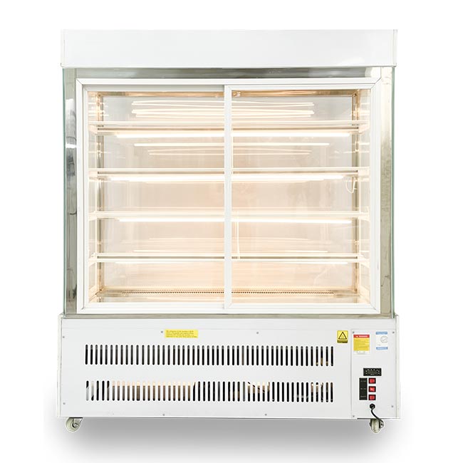 Tủ bánh kem 1m5 5 tầng kính vuông Mới TBK5T-1.5V-NR