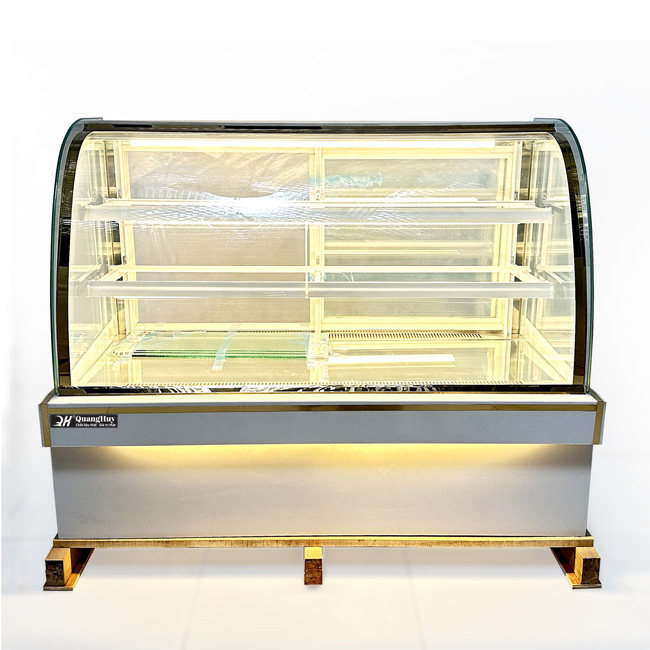 Tủ bánh kem 1m8 3 tầng kính cong Mới QHTBK3T-1.8C-NR
