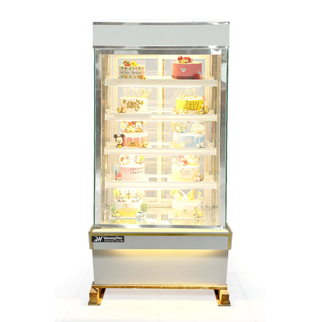Tủ bánh kem 90cm 5 tầng kính vuông Mới QHTBK5T-0.9V-NR